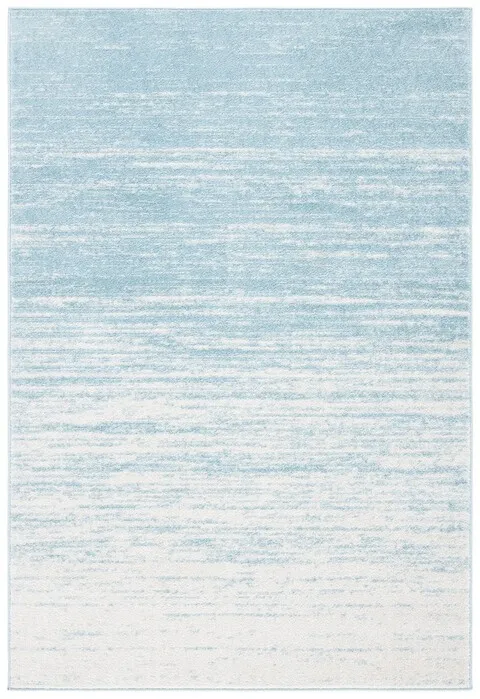 Adirondack Contemporary Aqua / Ivory 4'-5" x 6'-5" Powerloomed Rug