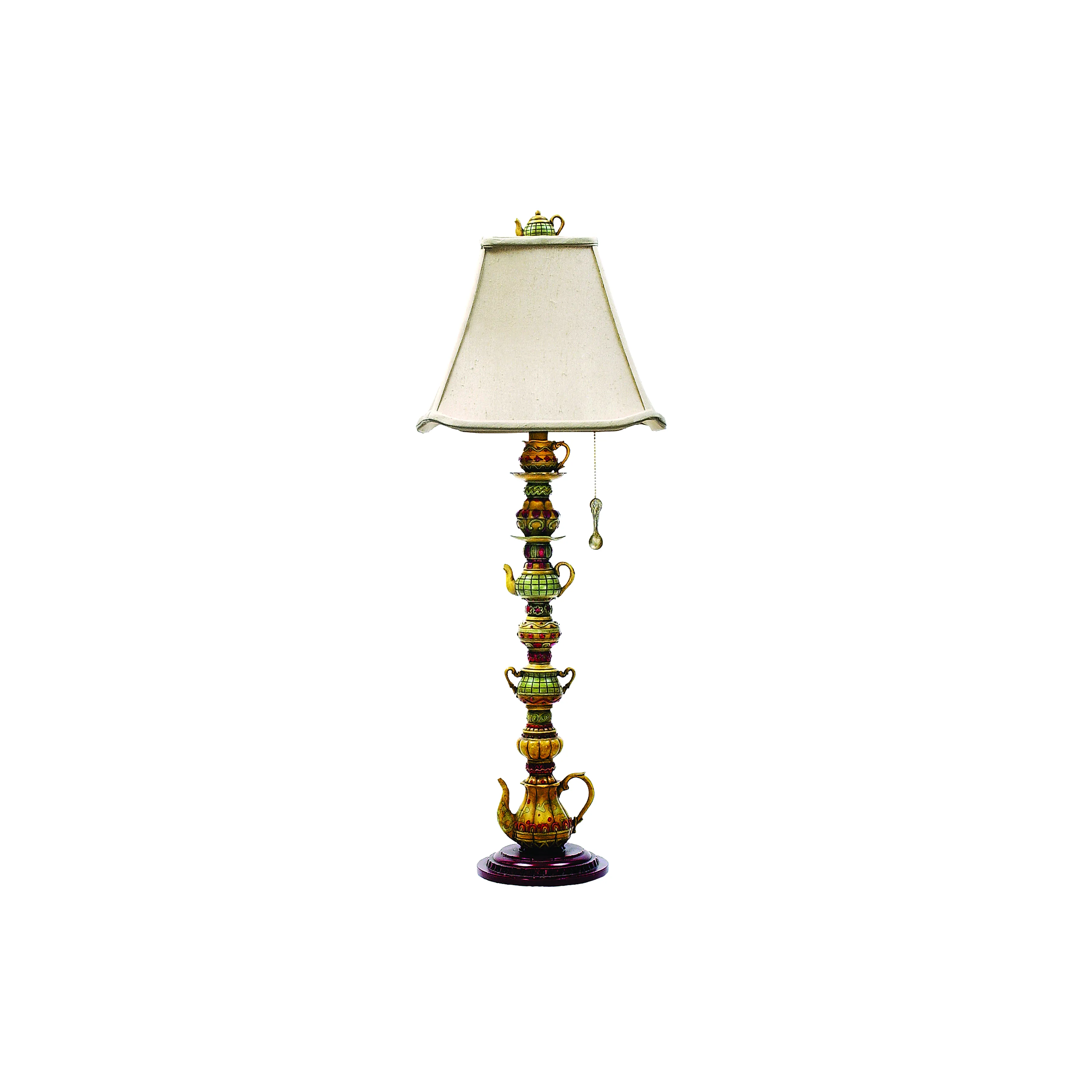 Tea Service 35" High 1-Light Table Lamp - Multicolor