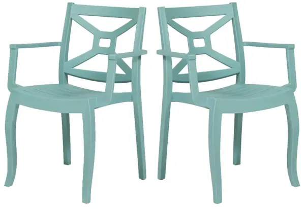 Zeus Set of 4 Stackable Armchair-Blue