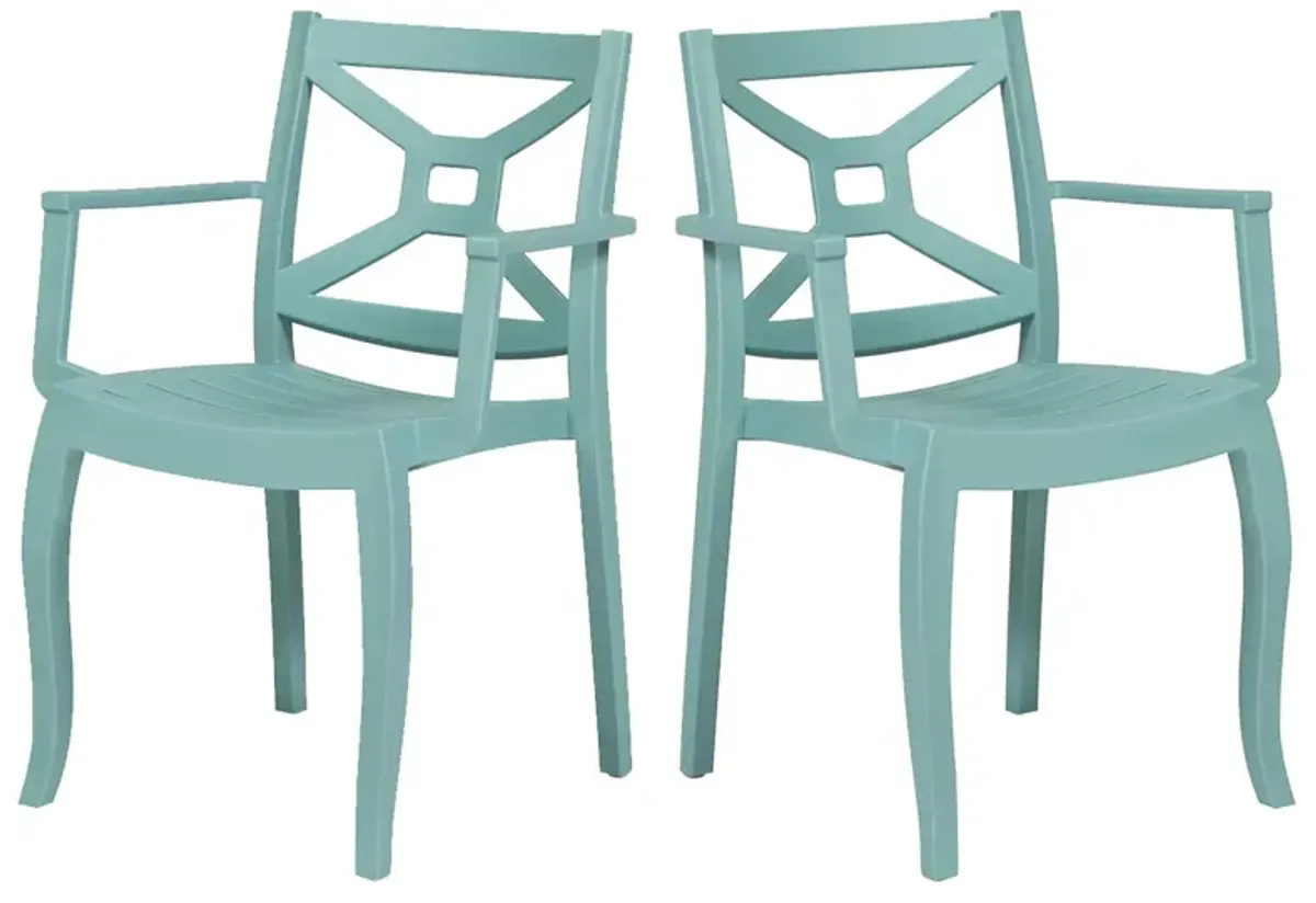 Zeus Set of 4 Stackable Armchair-Blue