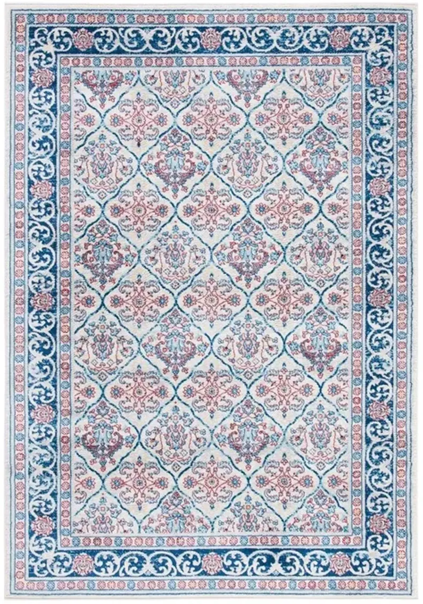 Brentwood 870 Beige / Navy 3' X 5' Small Rectangle Powerloomed Rug