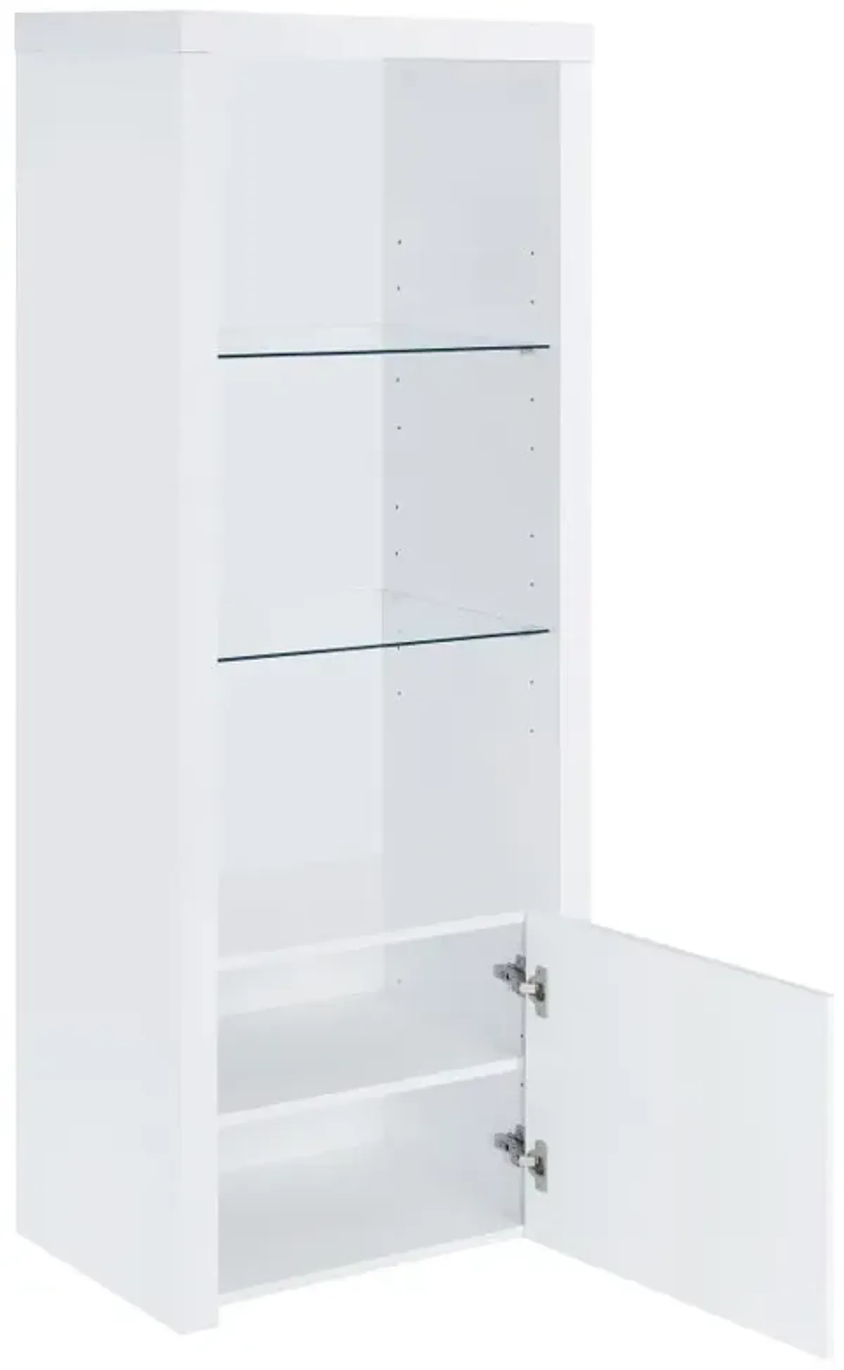 Jude 3-shelf Media Tower With Storage Cabinet White High Gloss