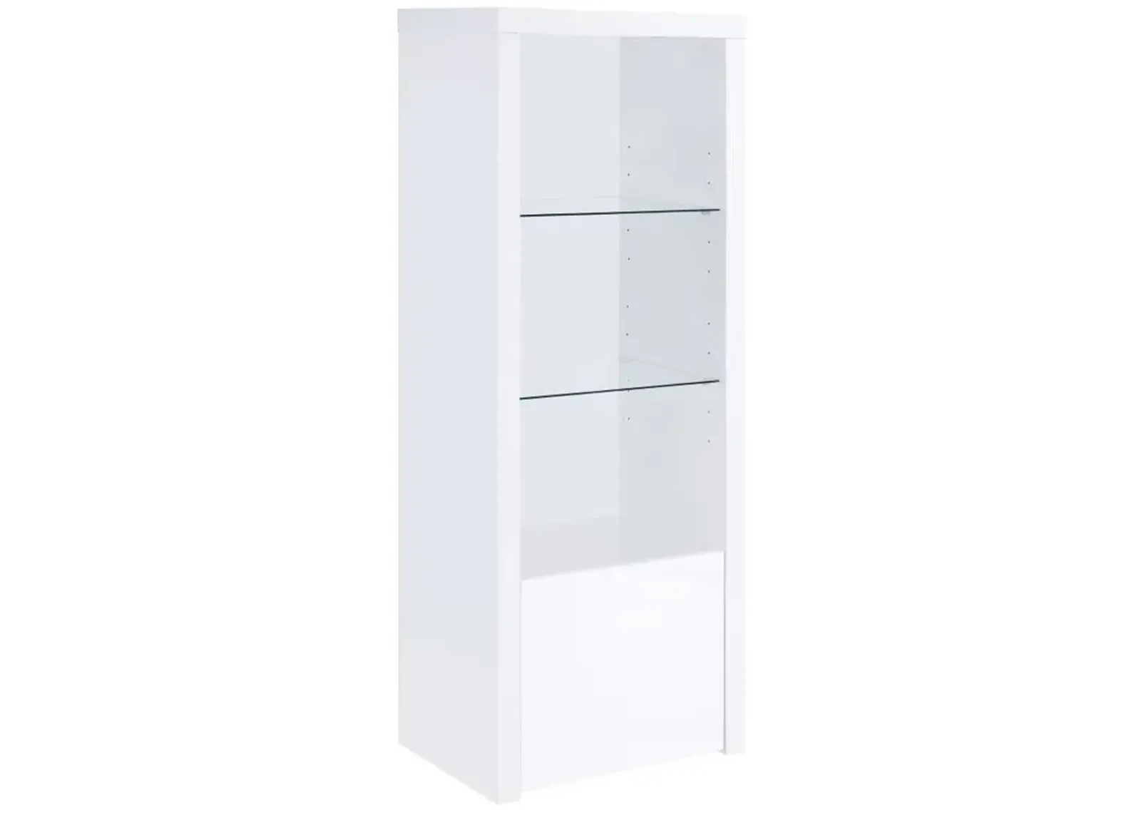 Jude 3-shelf Media Tower With Storage Cabinet White High Gloss