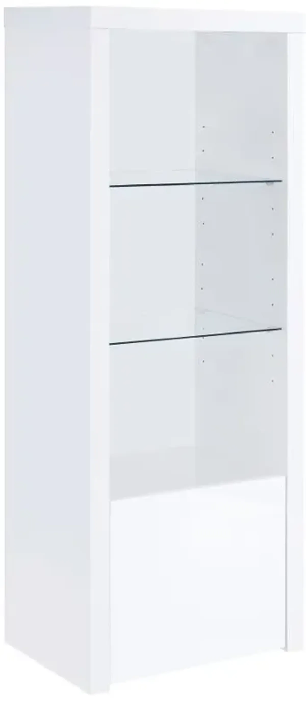 Jude 3-shelf Media Tower With Storage Cabinet White High Gloss