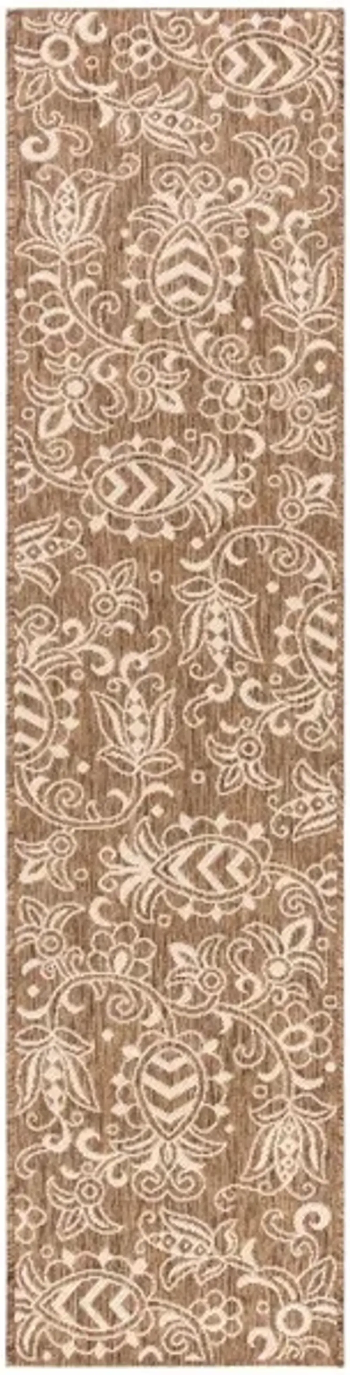 Safavieh BEACH HOUSE Collection BHS246T-28 Brown / Beige 2'-2" X 8'