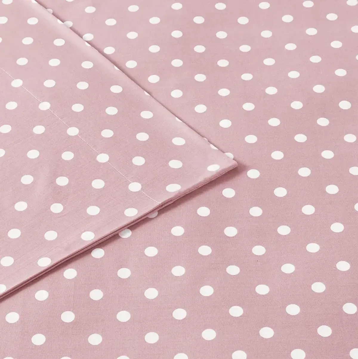 Mi Zone Polka Dot Pink Printed 100% Cotton Sheet Set