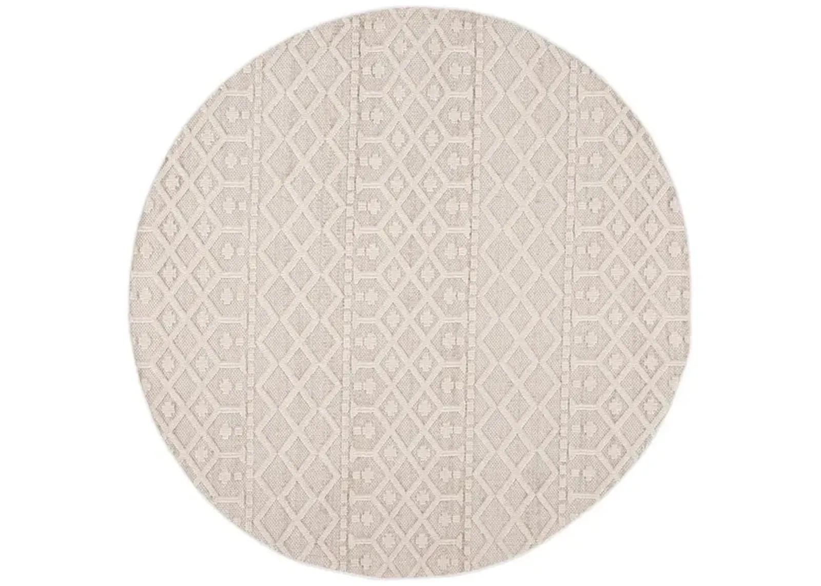 GLOBAL 402 Beige 6'-7' X 6'-7' Round Round Rug