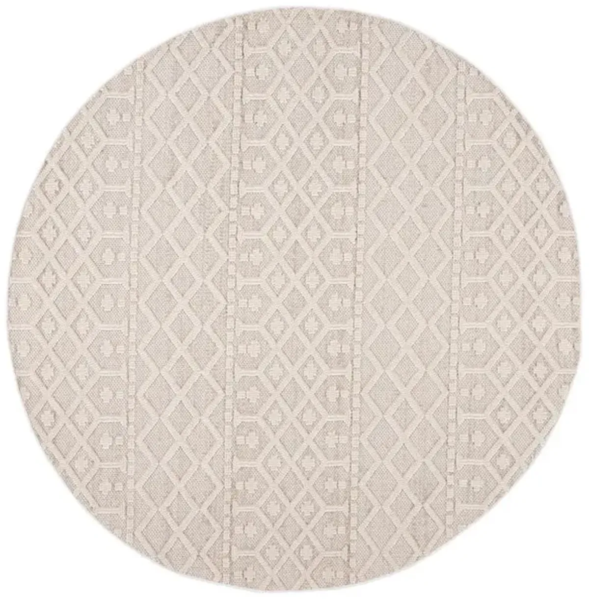 GLOBAL 402 Beige 6'-7' X 6'-7' Round Round Rug