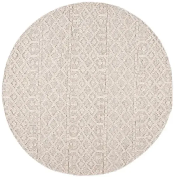 GLOBAL 402 Beige 6'-7' X 6'-7' Round Round Rug