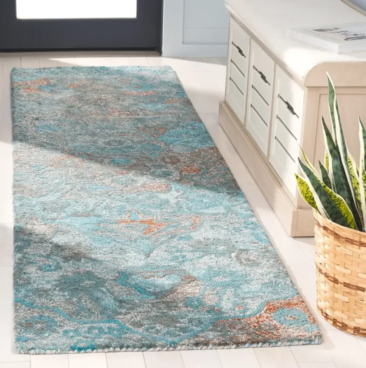 ANATOLIA 407 TURQUOISE  2'-3' x 8' Runner Rug