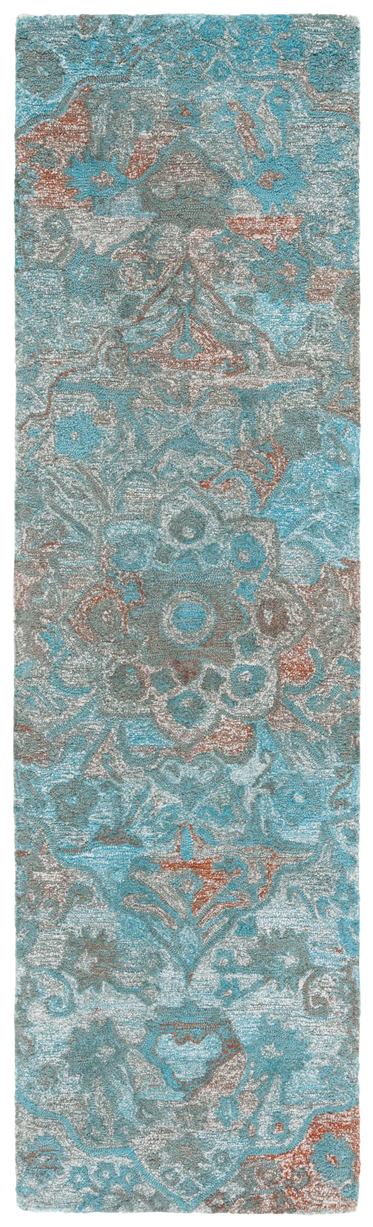 ANATOLIA 407 TURQUOISE  2'-3' x 8' Runner Rug