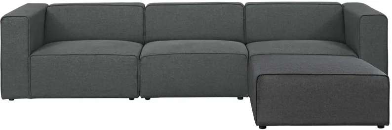 Mingle 4 Piece Upholstered Fabric Sectional Sofa Set