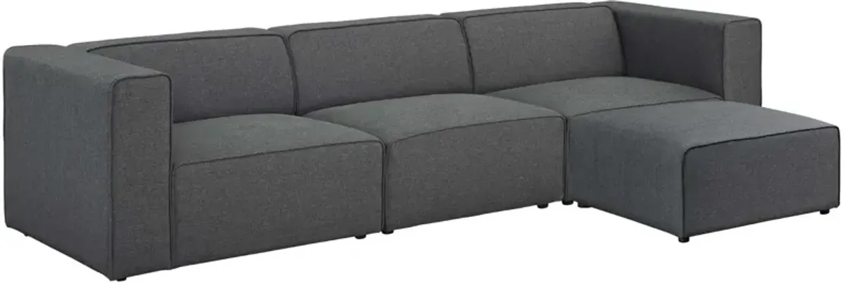 Mingle 4 Piece Upholstered Fabric Sectional Sofa Set