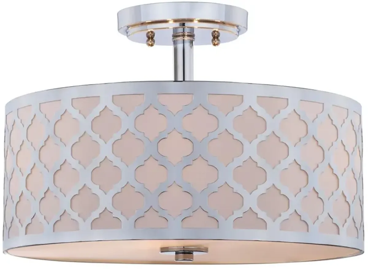 Kora Quatrefoil 3 Light 15-Inch Dia Chrome Flush Mount