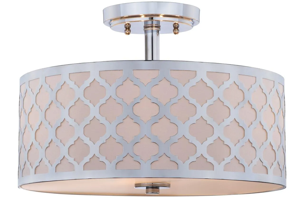 Kora Quatrefoil 3 Light 15-Inch Dia Chrome Flush Mount