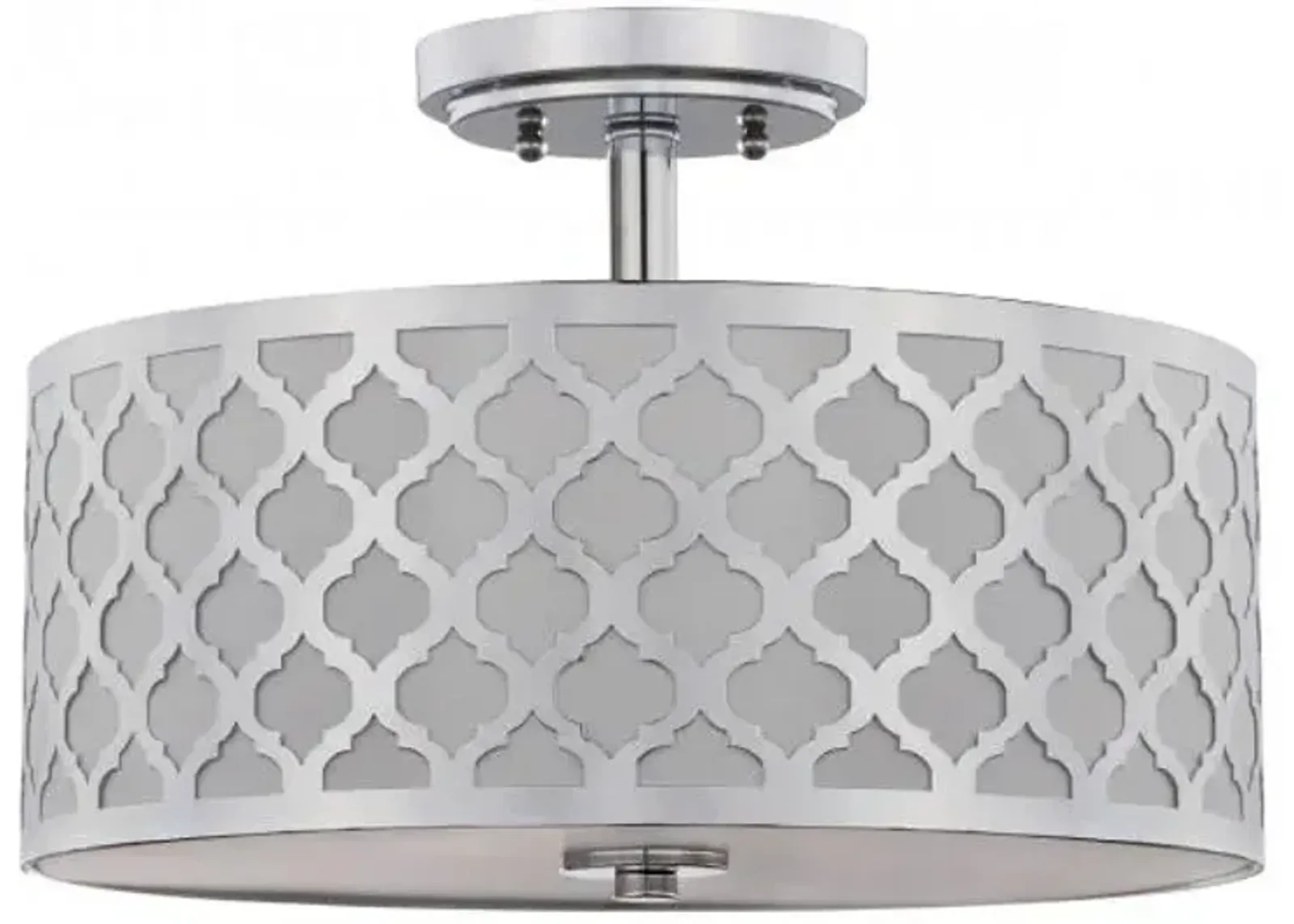 Kora Quatrefoil 3 Light 15-Inch Dia Chrome Flush Mount