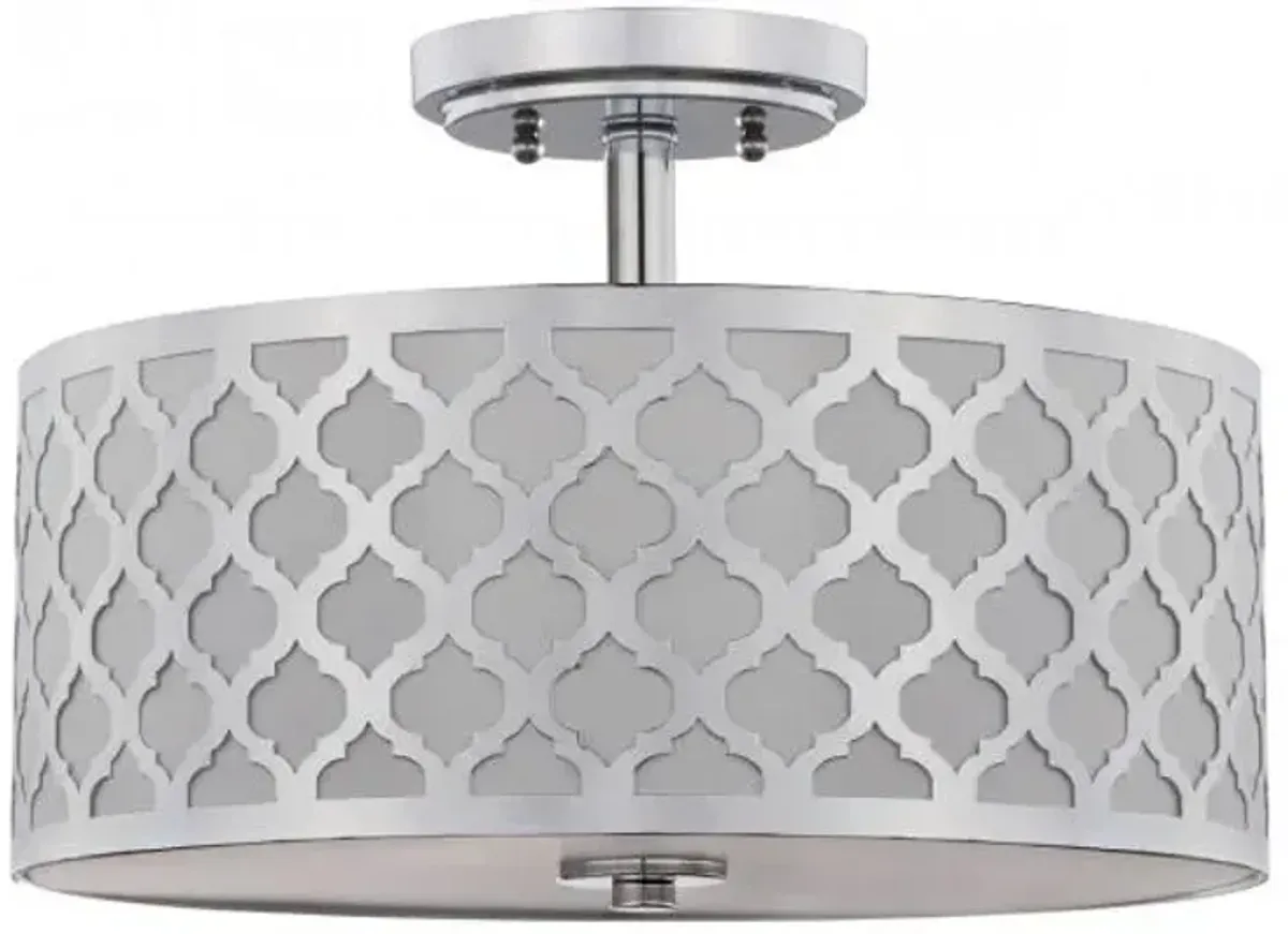 Kora Quatrefoil 3 Light 15-Inch Dia Chrome Flush Mount