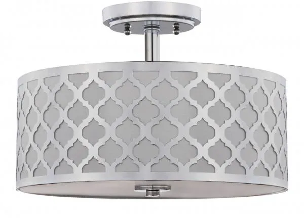 Kora Quatrefoil 3 Light 15-Inch Dia Chrome Flush Mount