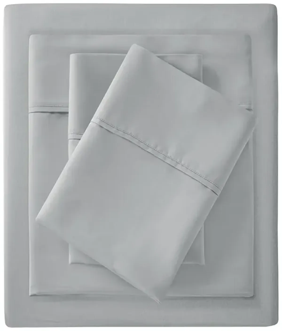 Madison Park 1500 Thread Count Grey Cotton Blend 4 PC Sheet Set