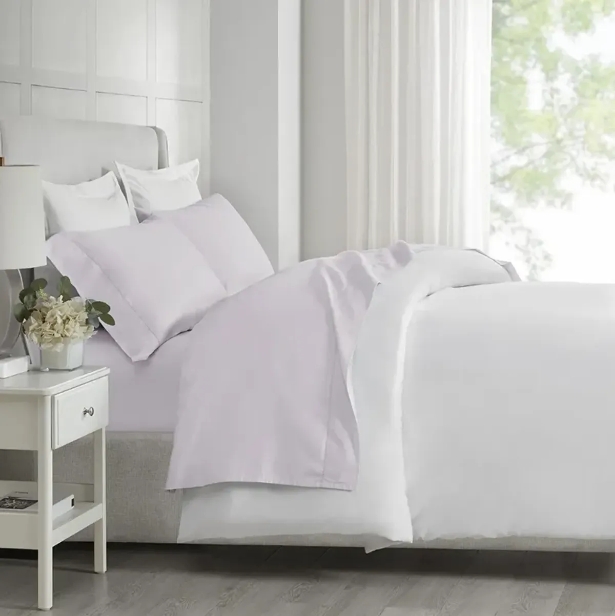 Madison Park 500 Thread Count Egyptian Cotton Lilac Deep Pocket Sheet Set