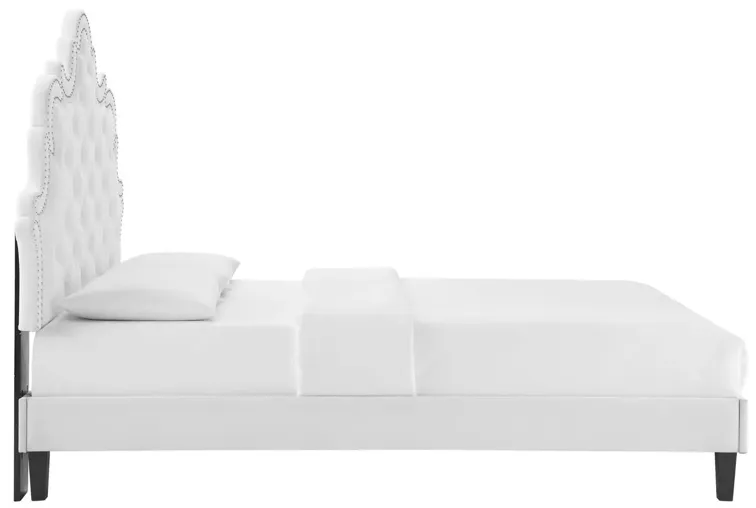 Sasha Button-Tufted Performance Velvet King Bed