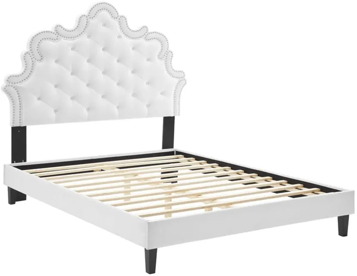 Sasha Button-Tufted Performance Velvet King Bed