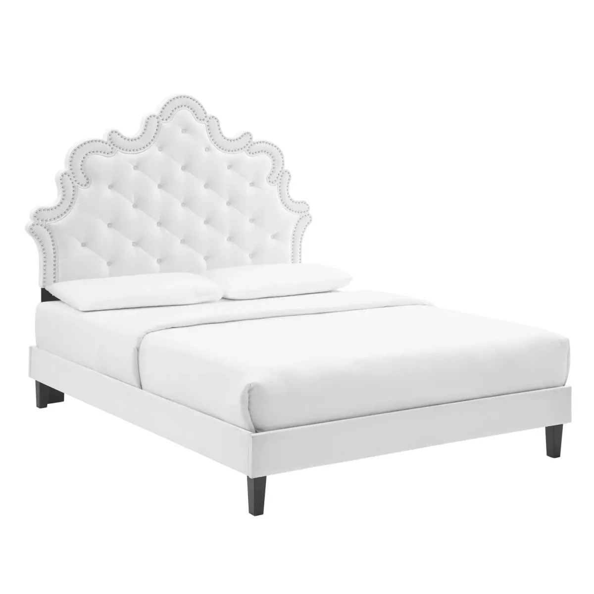 Sasha Button-Tufted Performance Velvet King Bed