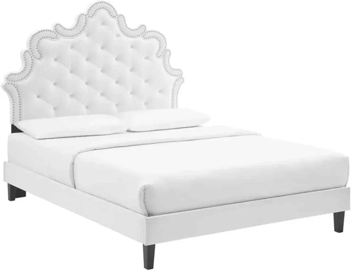 Sasha Button-Tufted Performance Velvet King Bed