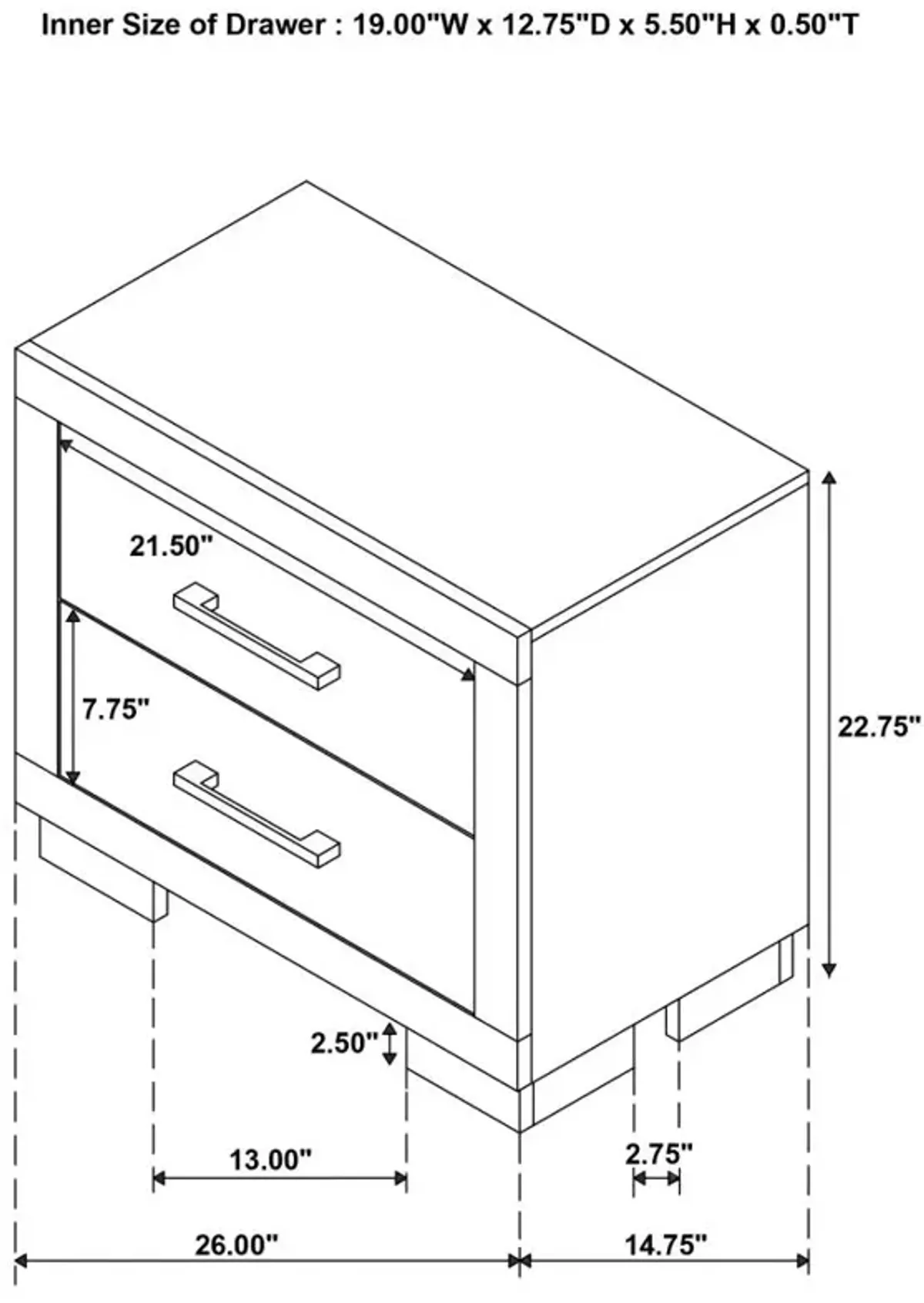 Immanuel 2-Drawer Nightstand