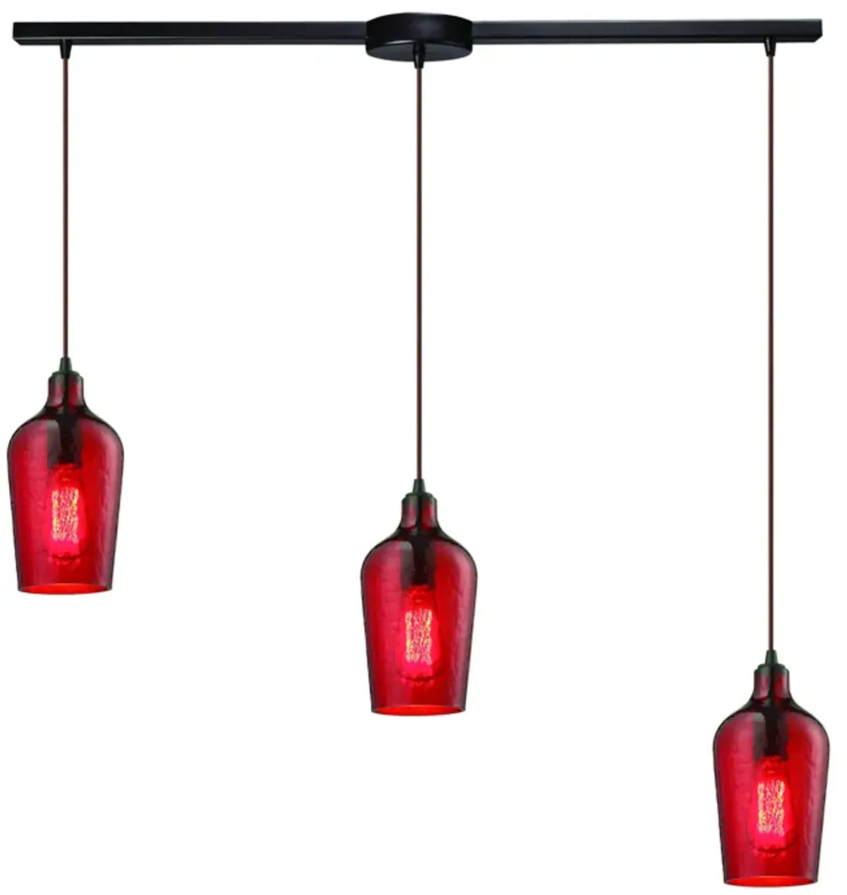 Hammered Glass Configurable Multi Pendant - Oil Rubbed Bronze