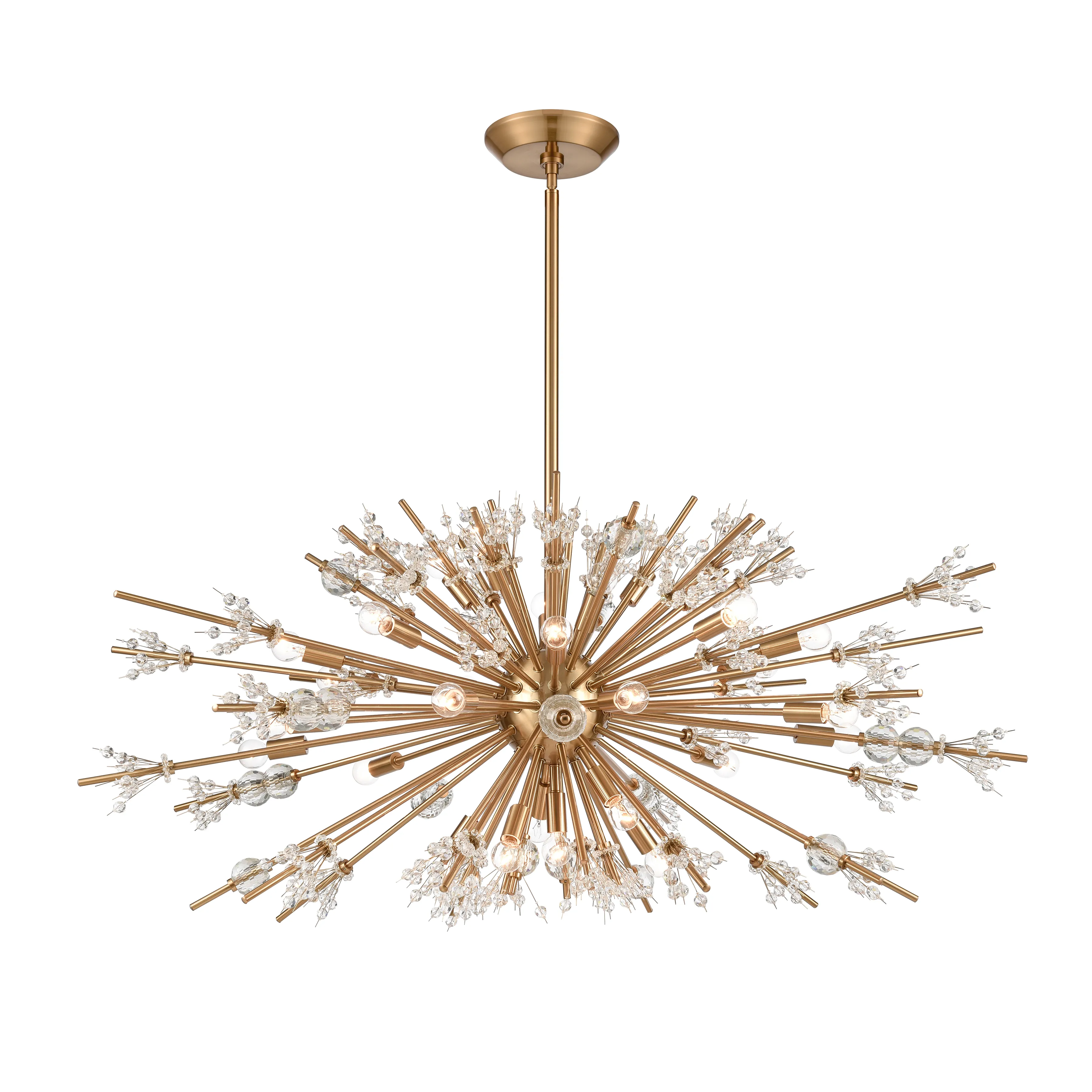 Starburst 48" Wide 29-Light Chandelier - Satin Brass