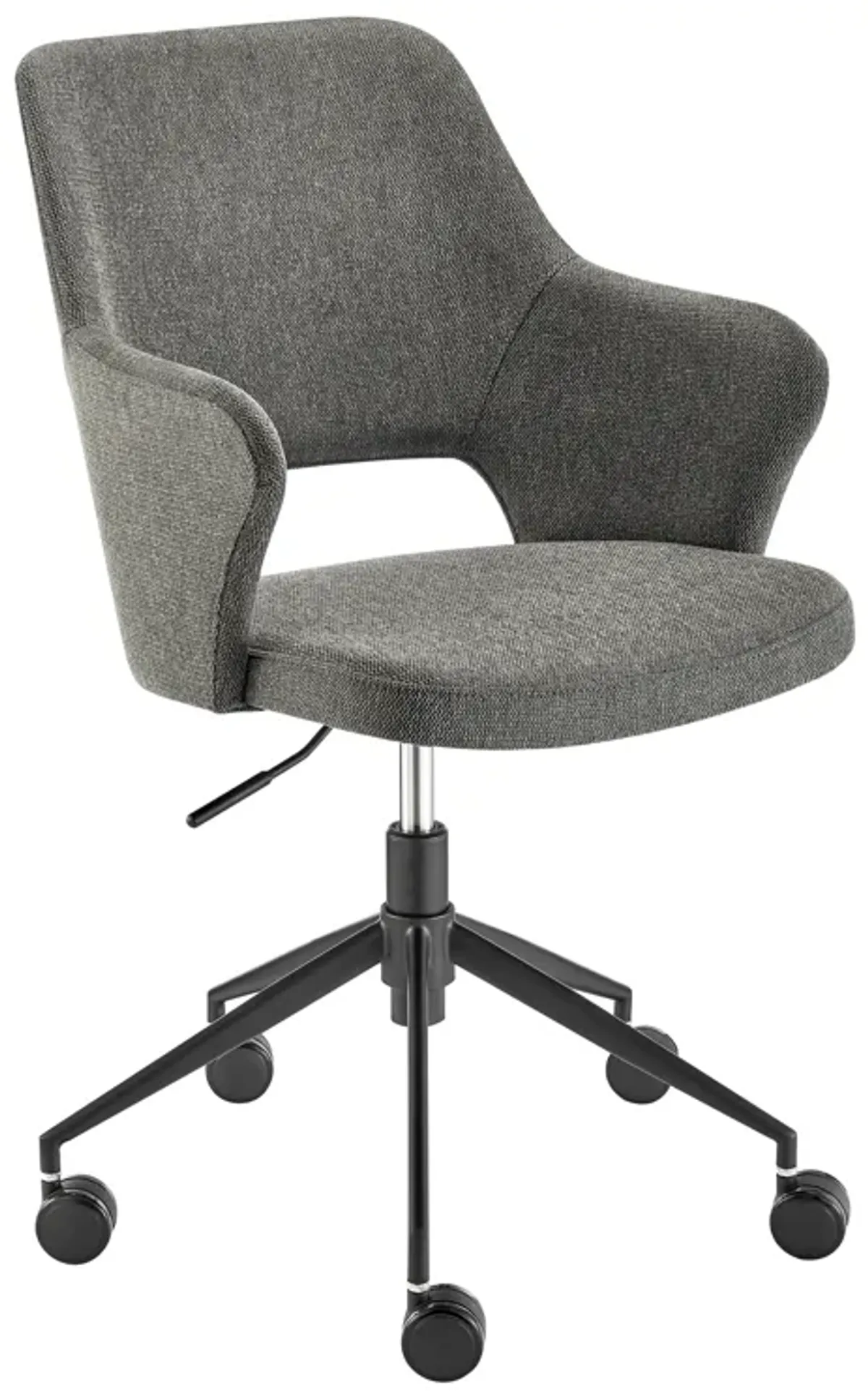 Darcie Office Chair in Charcoal Fabric and Black Base