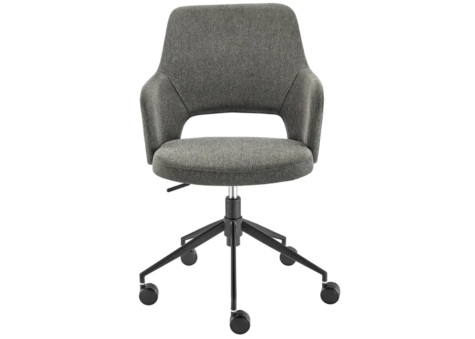 Darcie Office Chair in Charcoal Fabric and Black Base