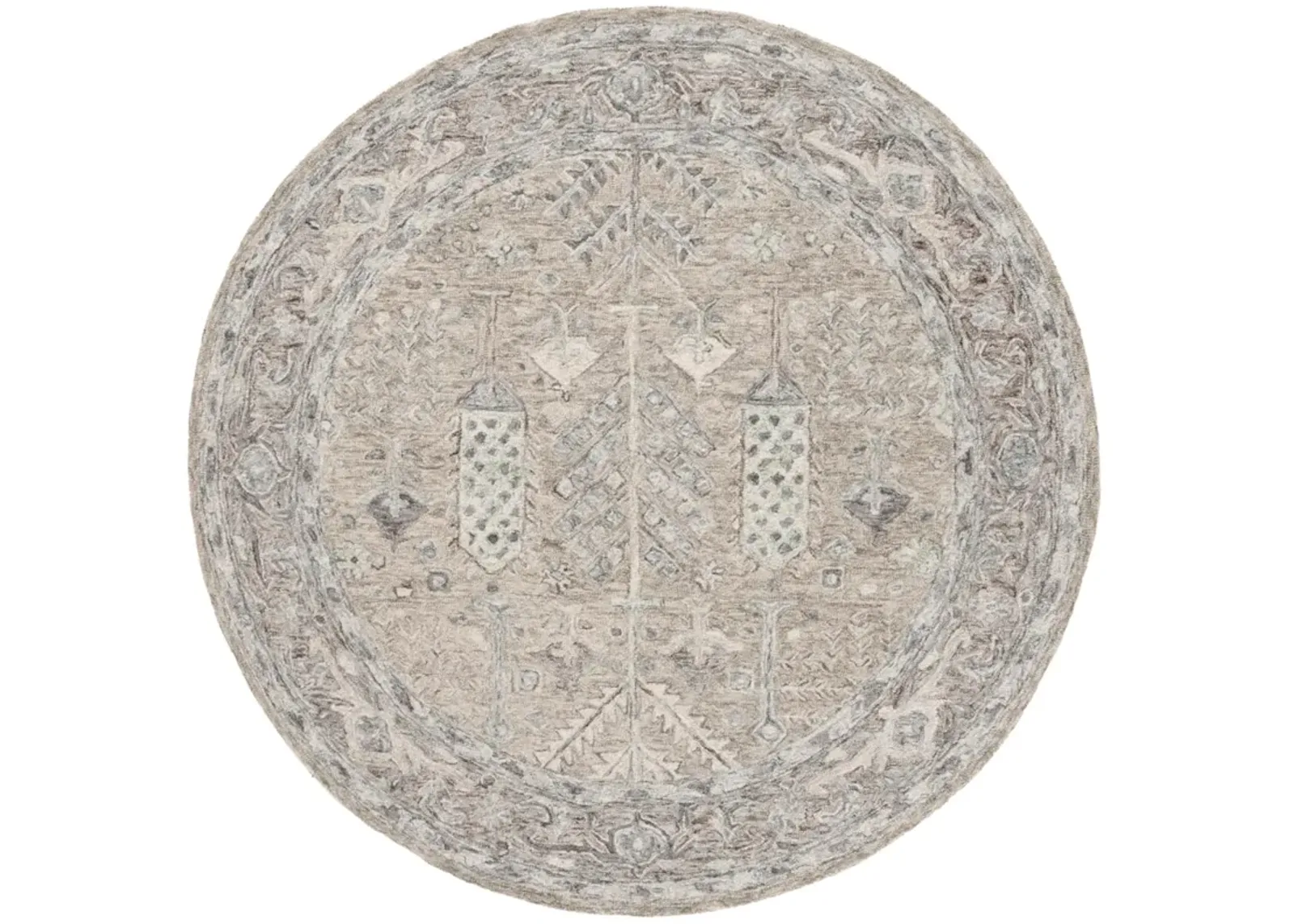 METRO 751 GREY  6' x 6' Round Round Rug