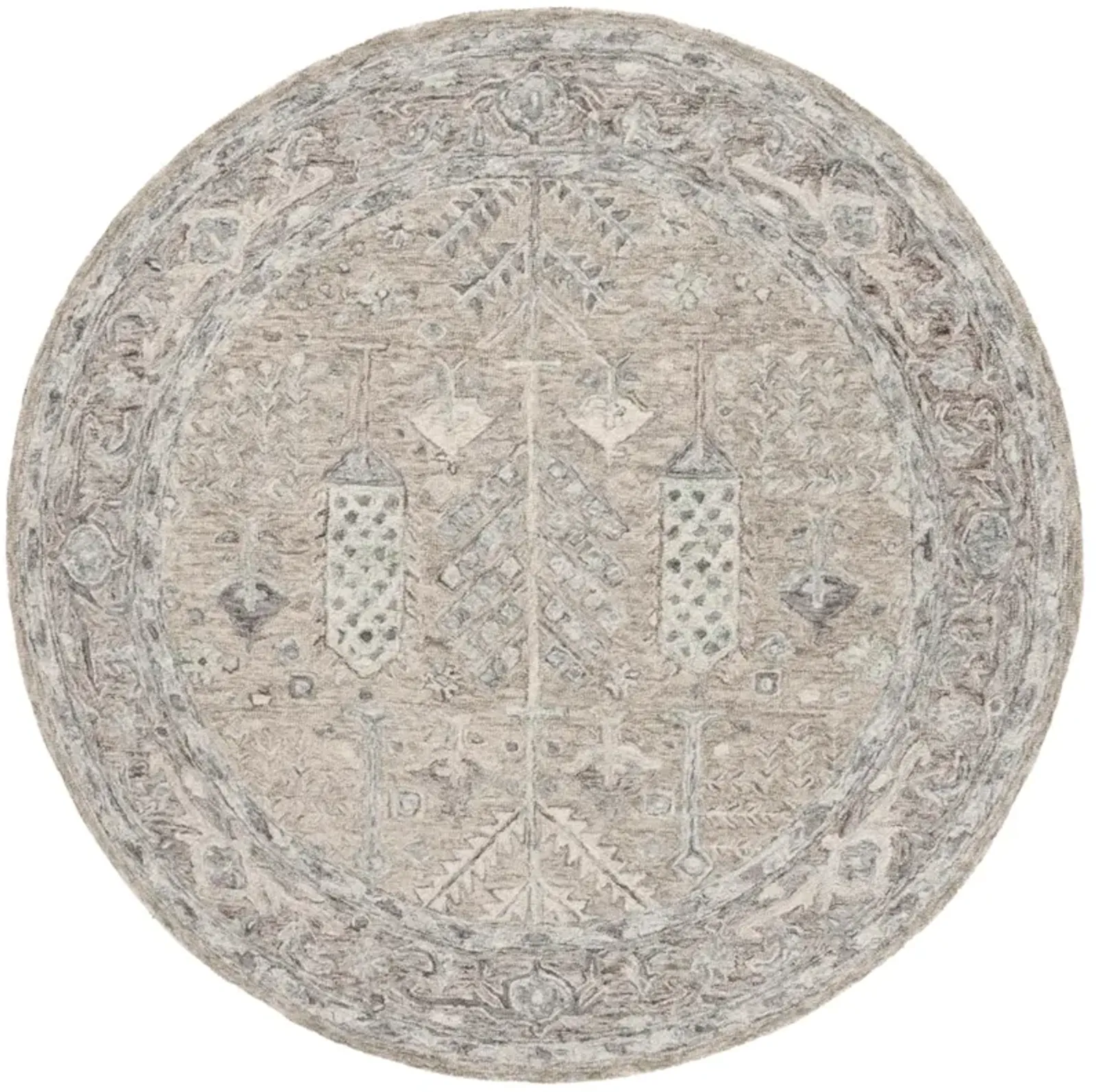 METRO 751 GREY  6' x 6' Round Round Rug