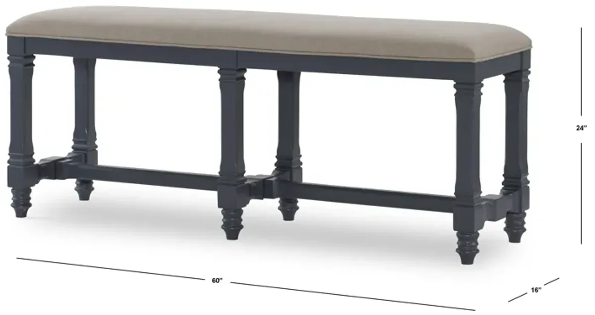 Essex Graphite Counter Height Bench Graphite Finish