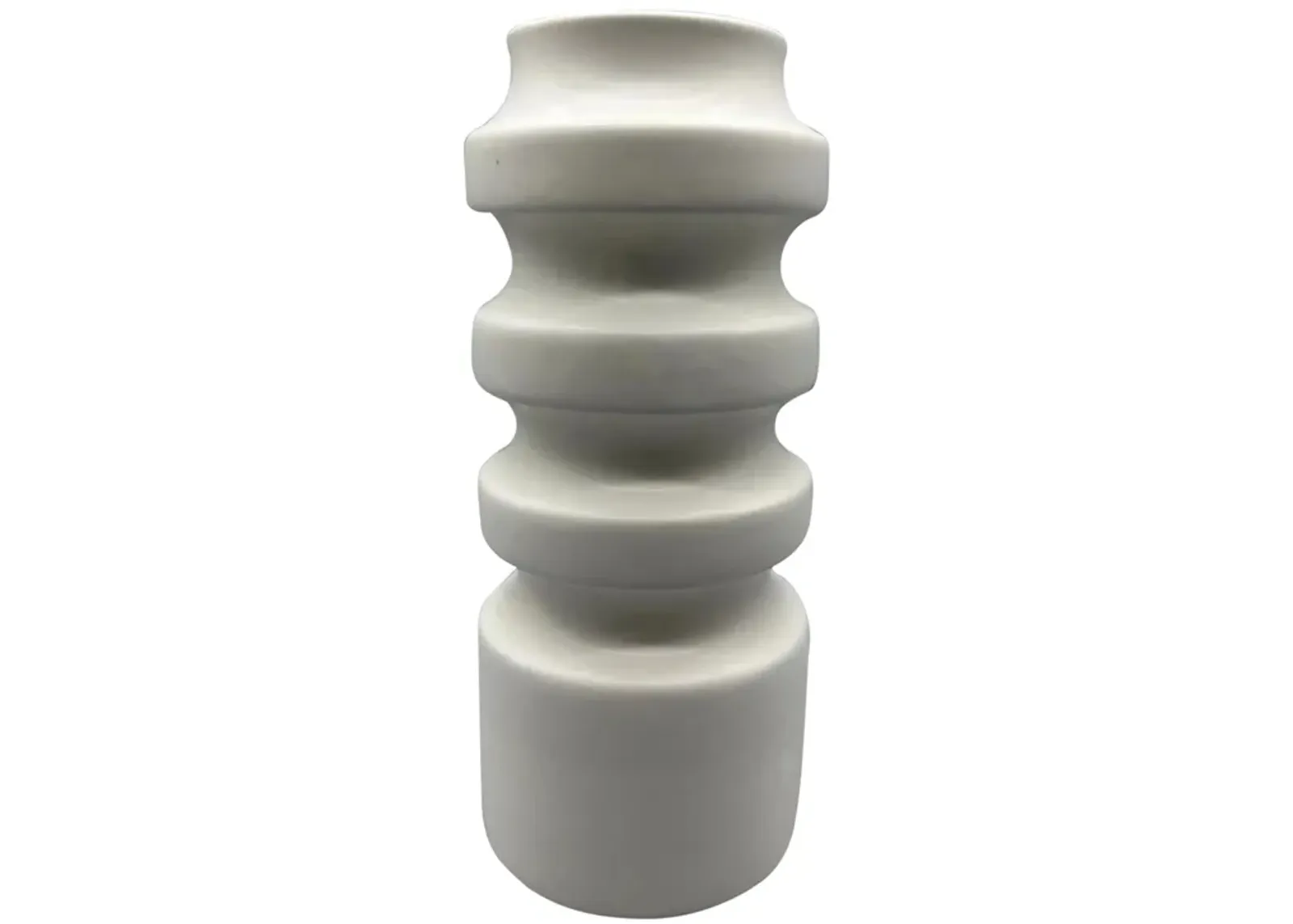 Cer, 11" Tiered Vase, White