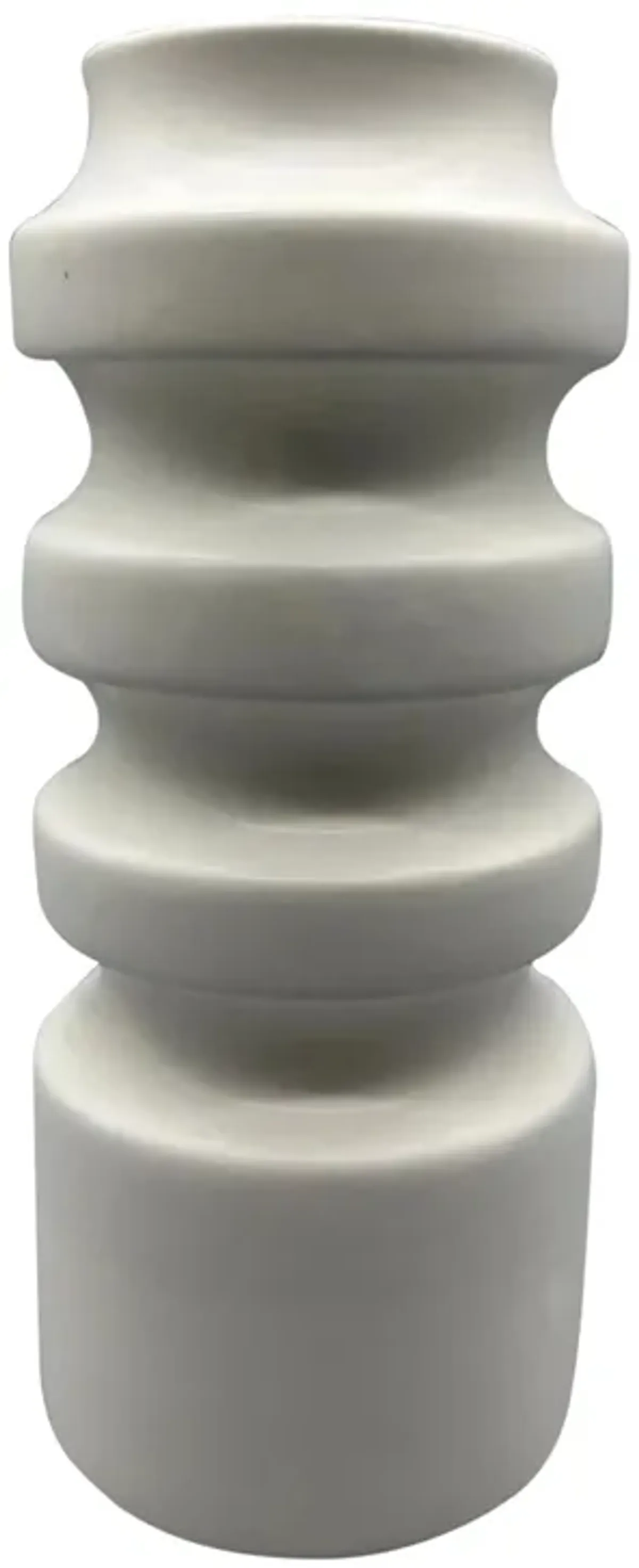 Cer, 11" Tiered Vase, White