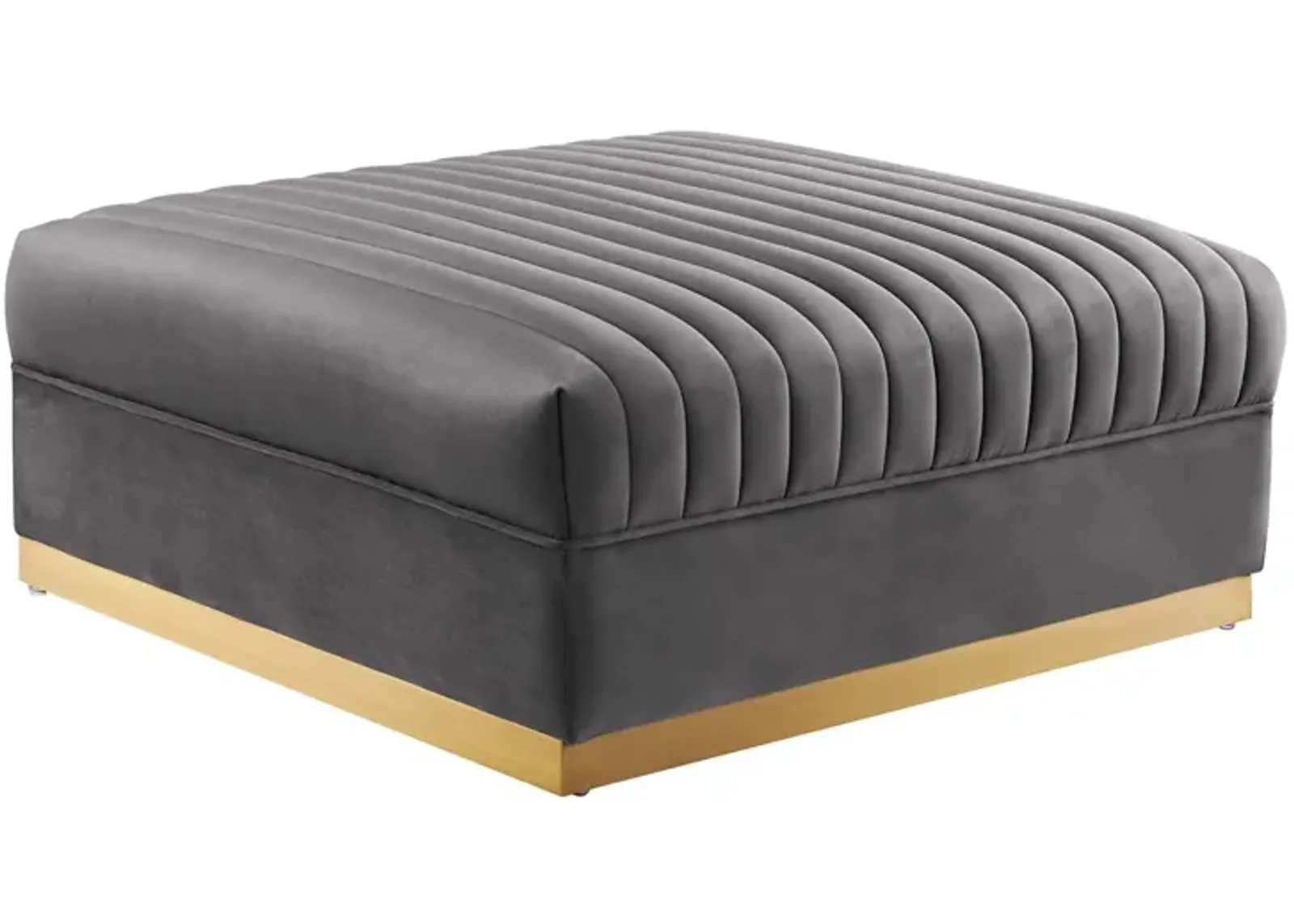 Sanguine Channel Tufted Performance Velvet Sectional Ottoman