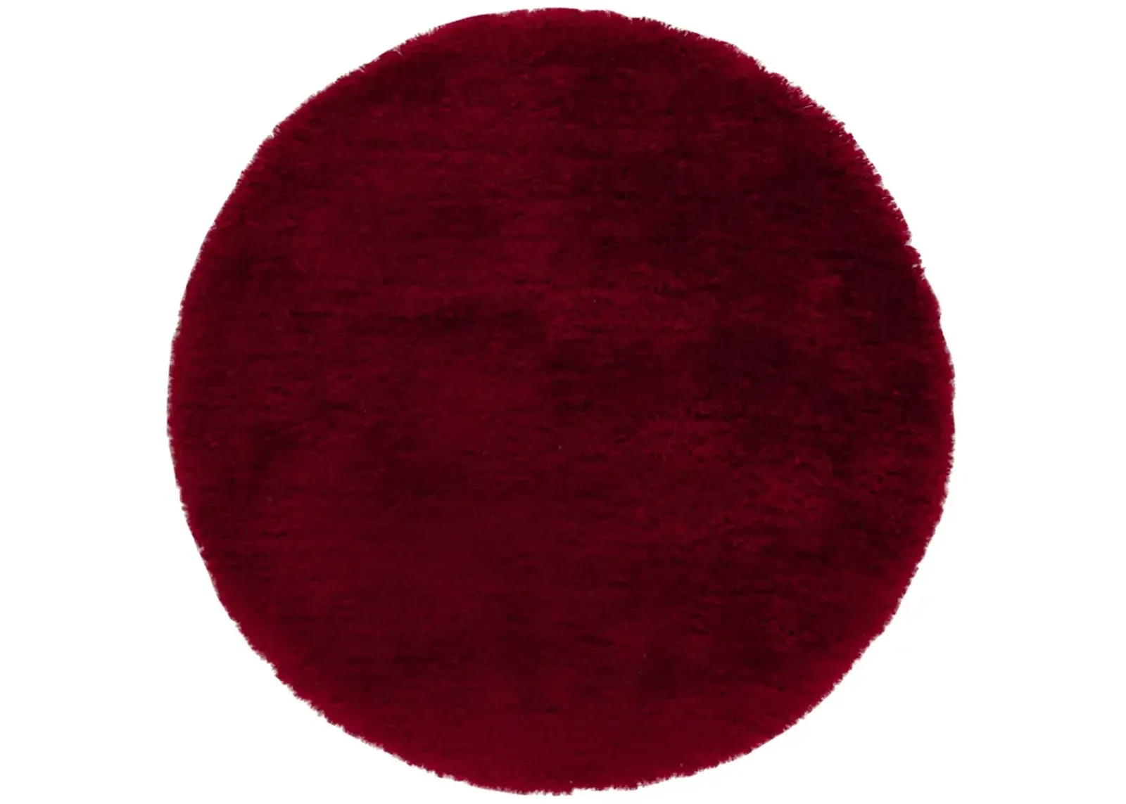 LUXE SHAG 160 RED 4' x 4' Round Round Rug