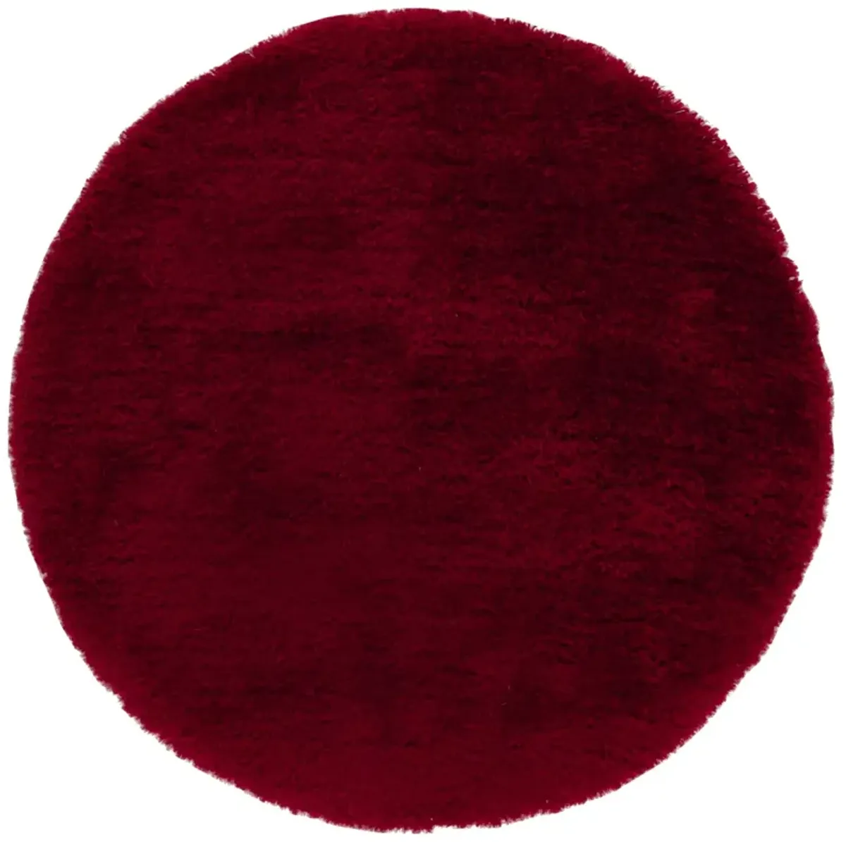 LUXE SHAG 160 RED 4' x 4' Round Round Rug