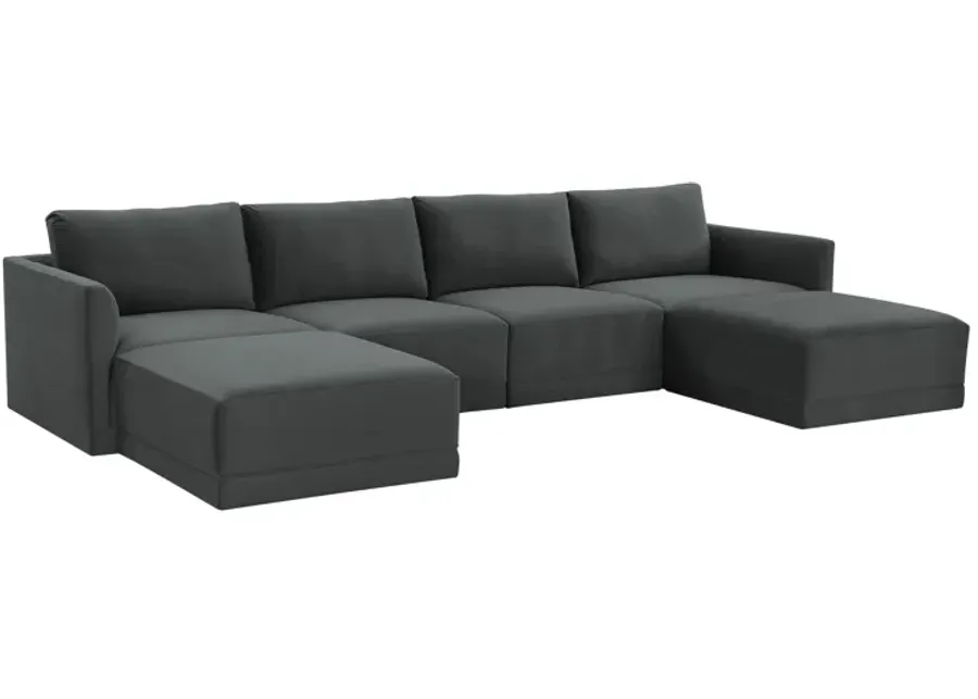 Willow Charcoal Modular U Sectional