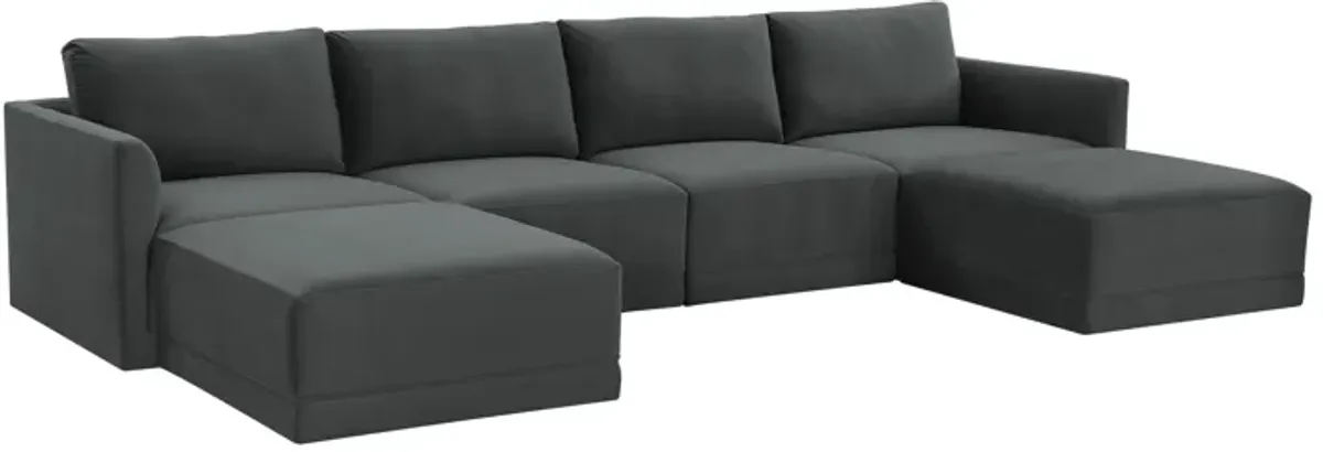 Willow Charcoal Modular U Sectional