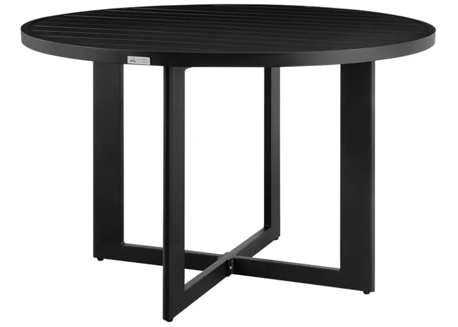 Grand Outdoor Patio Round Dining Table in Aluminum