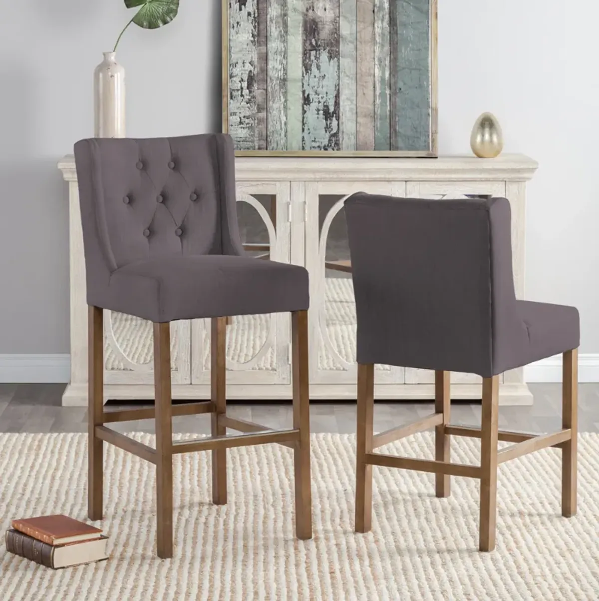 Karla Tufted 24 inch Counter stool by Kosas Home