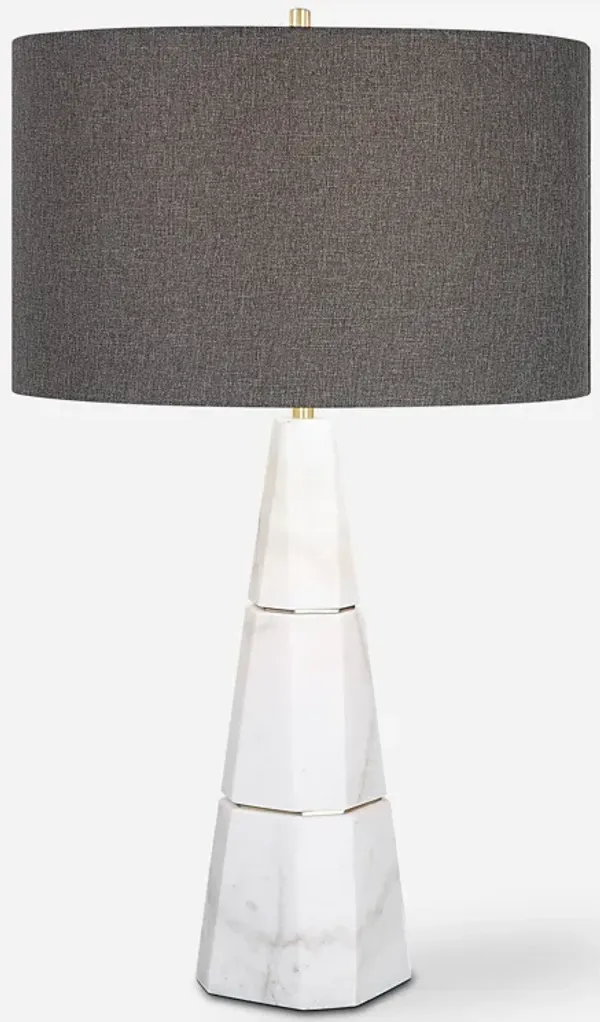 Citadel White Marble Table Lamp
