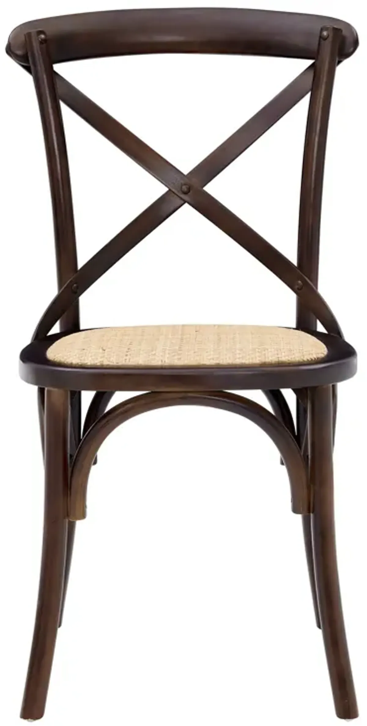 Neyo Side Chair in Walnut with Natural Rattan Seat - Set of 2