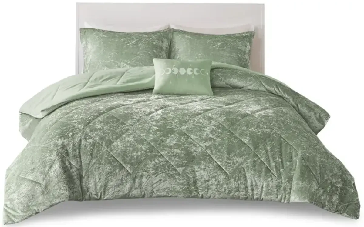 Velvet Comforter Set with Throw Pillow