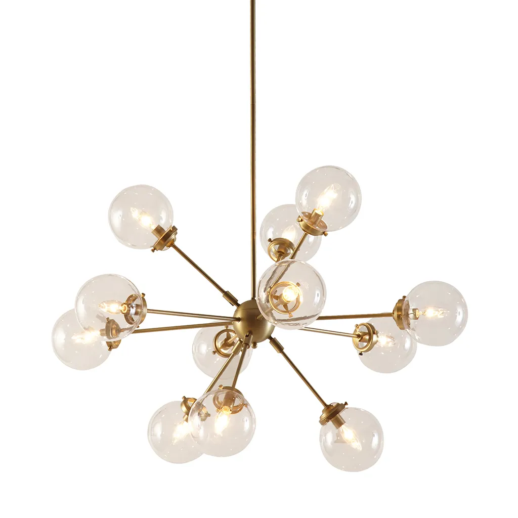 INK+IVY Paige Gold 12-Light Chandelier with Oversized Globe Bulbs