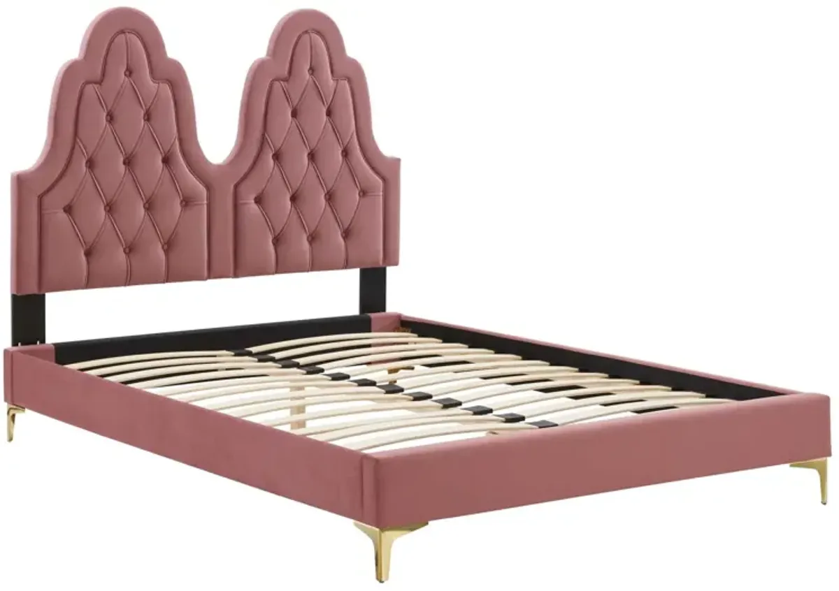 Alexandria Tufted Performance Velvet Twin Platform Bed